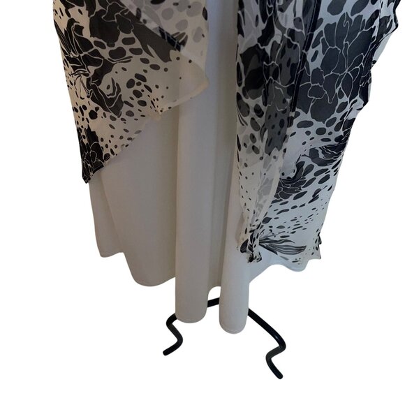 Tadashi Vintage Womens Dress Size Medium White Floral Halter Deadstock Pure Silk - Picture 8 of 12